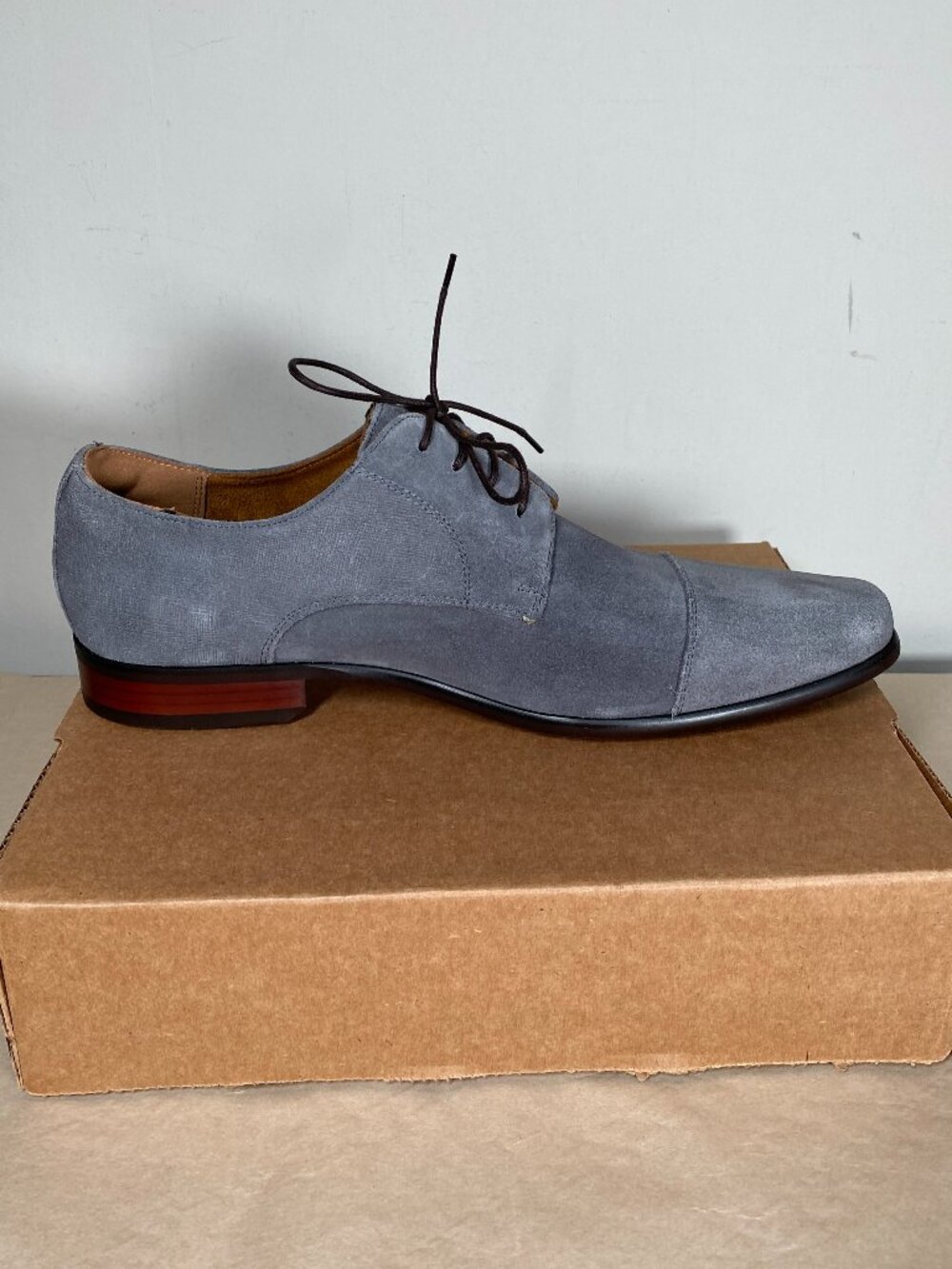 Florsheim Angelo Cap-Toe Oxford Dress Shoes Men's 11.5D Grey Suede - Picture 6 of 16
